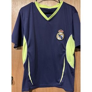 Real Madrid Football Club Jersey Mens Size L Short Sleeve V-Neck 100% Polyester
